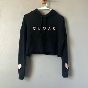 CLOAK Invisible Hearts Club Cropped Hoodie